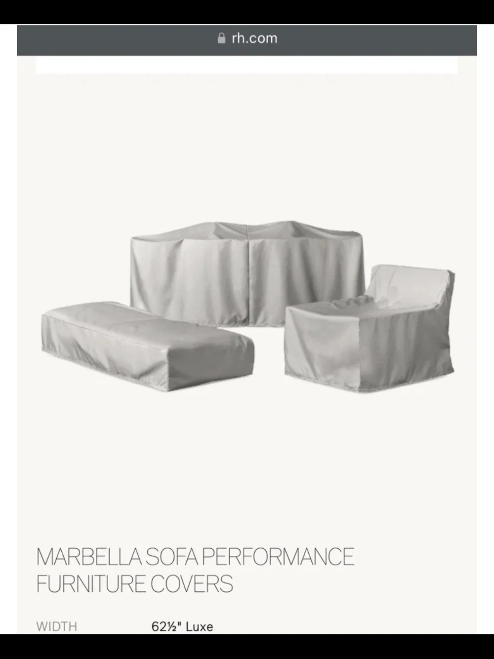 Restoration Hardware Sand Two-Seat Sofa Cover